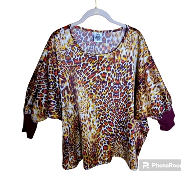NWT* Ivy Jane* Silky Tunic* Leopard Print* Sz S-M I - Picture 3 of 9